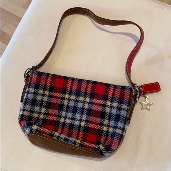 Vintage plaid wool Coach shoulder bag - Picture 1 of 8